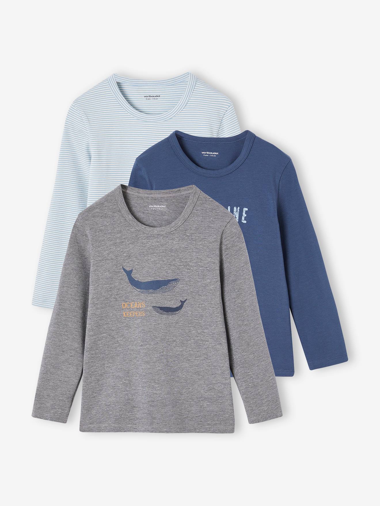 Vertbaudet Set Van " Shirts "Walvis" Voor Jongens Met Lange Mouwen Hemelsblauw