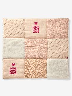 Jouet-Premier âge-Tapis d'éveil et portiques-Tapis de sol / Fond de parc patchwork coton et sherpa LOVELY LÉO