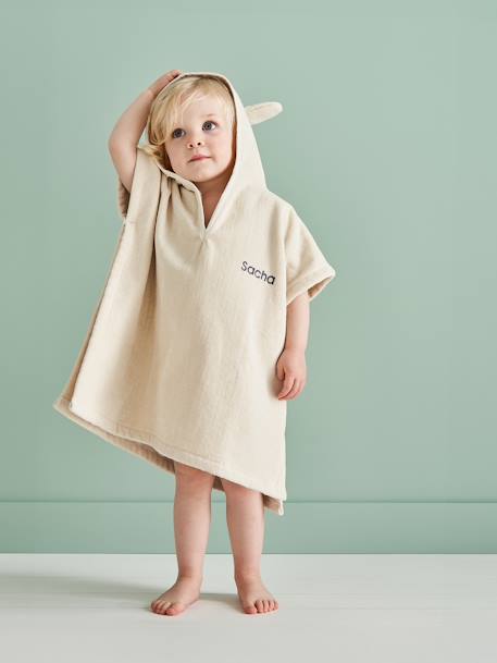 Bébé-Poncho de bain bébé avec coton recyclé personnalisable Animaux