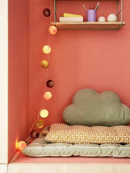Guirlande boules lumineuse avec interrupteur framboise+rose+vert sauge - vertbaudet enfant 
