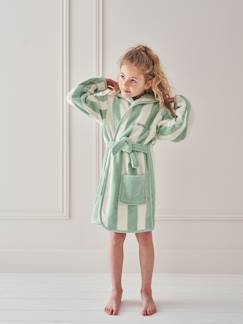 Garçon-Peignoir de bain-Peignoir de bain Enfant rayures TRANSAT capsule famille personnalisable, avec coton recyclé
