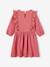 Robe à volants en gaze de coton fille marine+vieux rose - vertbaudet enfant 