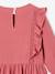 Robe à volants en gaze de coton fille marine+vieux rose - vertbaudet enfant 