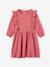 Robe à volants en gaze de coton fille marine+vieux rose - vertbaudet enfant 