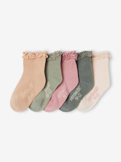 Bébé-Chaussettes, Collants-Lot de 5 paires de mi-chaussette bébé fille