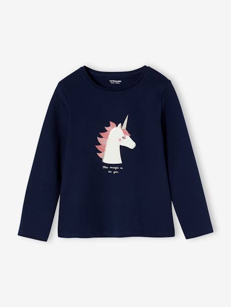 Fille-T-shirt, sous-pull-T-shirt-Tee-shirt fantaisie fille manches longues