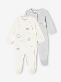 Bébé-Pyjama, surpyjama-Lot de 2 dors-bien "Moutons" en velours bébé