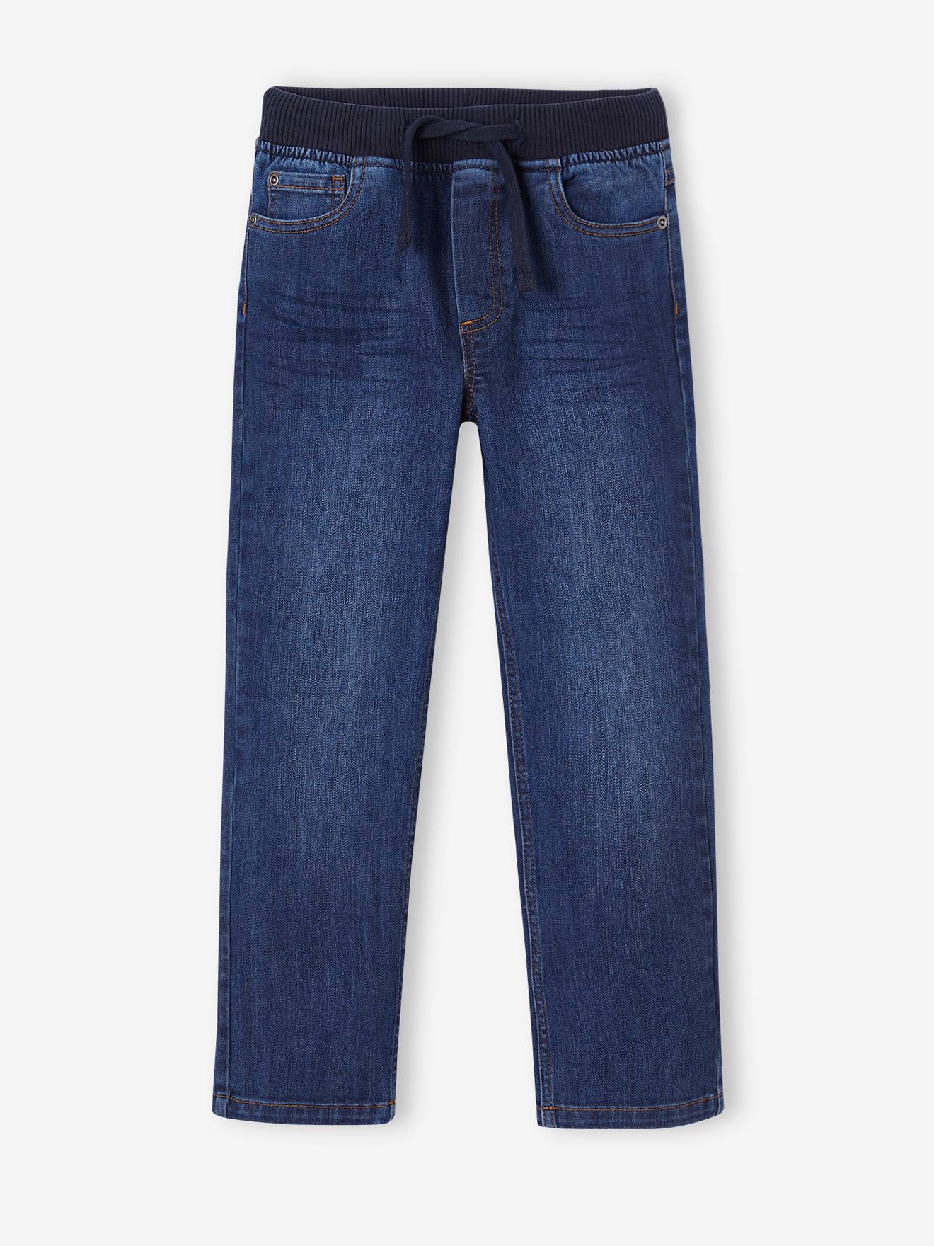 Vertbaudet Onverwoestbare Rechte Relaxjeans Jongens, Eenvoudig Aan Te Trekken Ongewassen Denim
