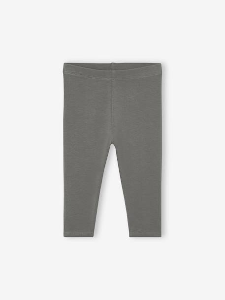 Lot 3 leggings unis bébé bleu grisé+gris chiné - vertbaudet enfant 