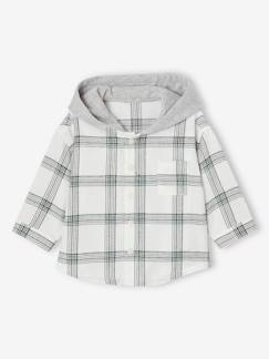 Baby- Geruit overhemd baby's met capuchon
