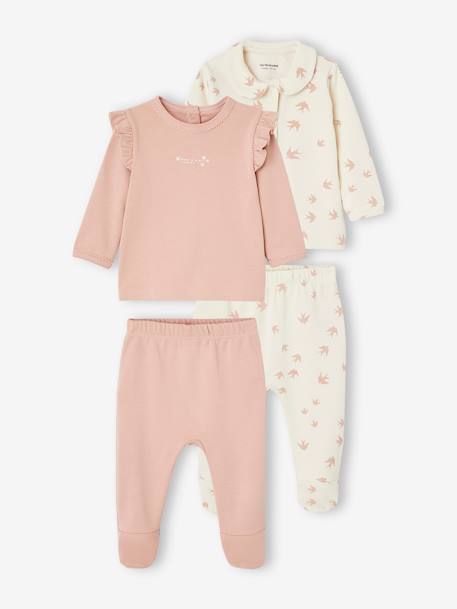 Bébé-Lot 2 pyjamas oiseaux bébé en interlock