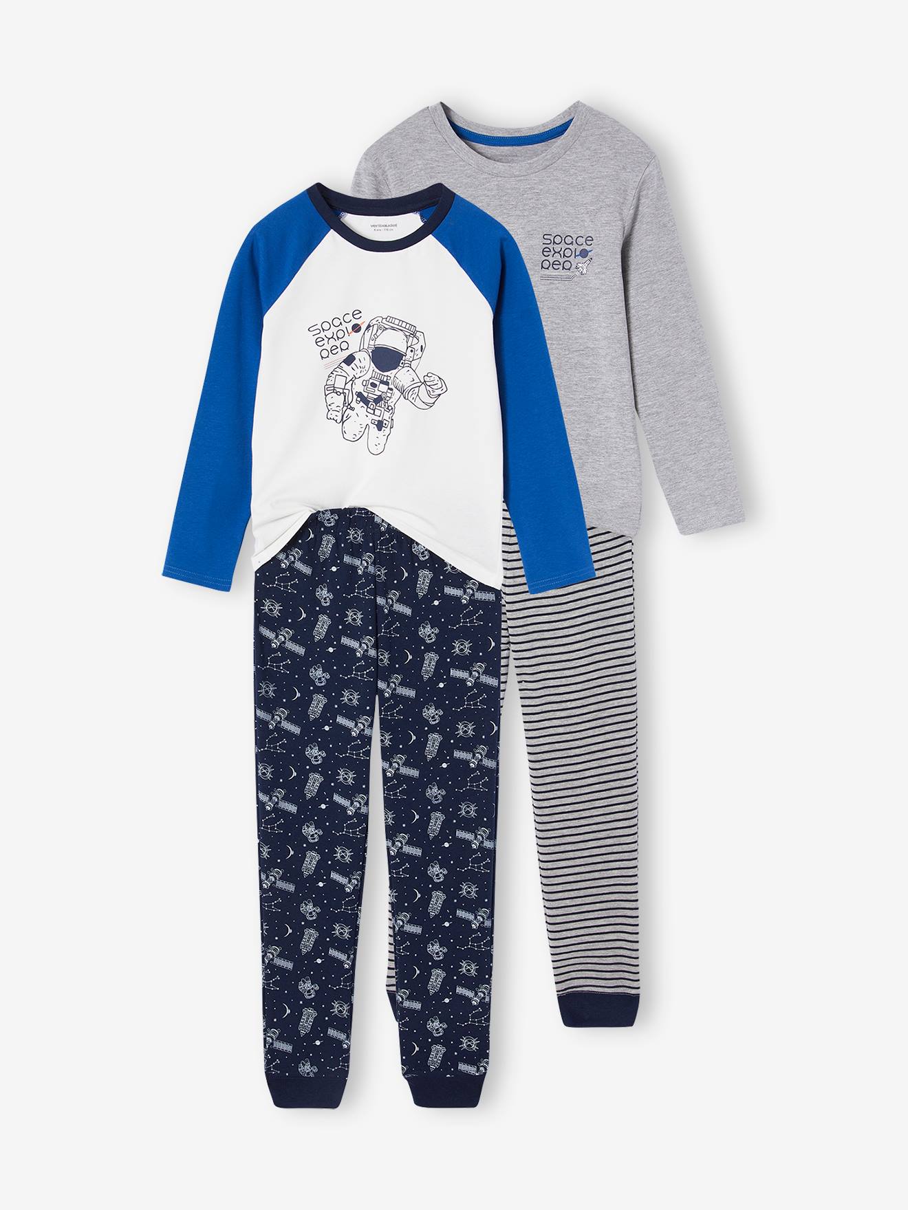 Vertbaudet Set Van 2 Pyjama's "space Explorer" Voor Jongens Felblauw