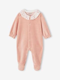 Bébé-Pyjama, surpyjama-Pyjama bébé fille velours collerette imprimée