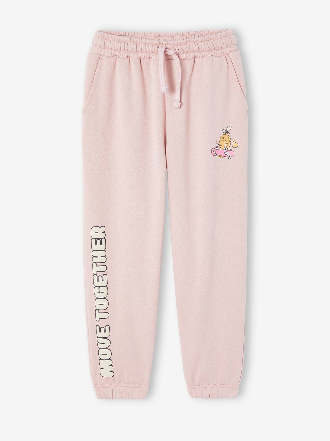 Vertbaudet Joggingbroek Met Sierdetails Meisjes Van Fleece Roze (poederkleur)