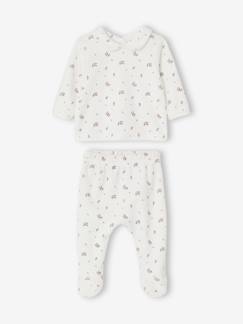 Baby-Pyjama,  overpyjama-Fluwelen pyjama met bloemmotief baby 2-delig