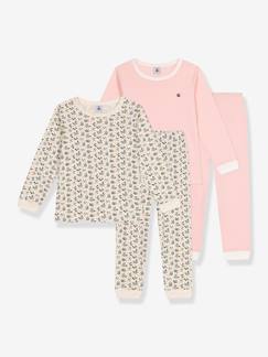 Meisje-Pyjama, pyjamapakje-Set van 2 pyjama's PETIT BATEAU