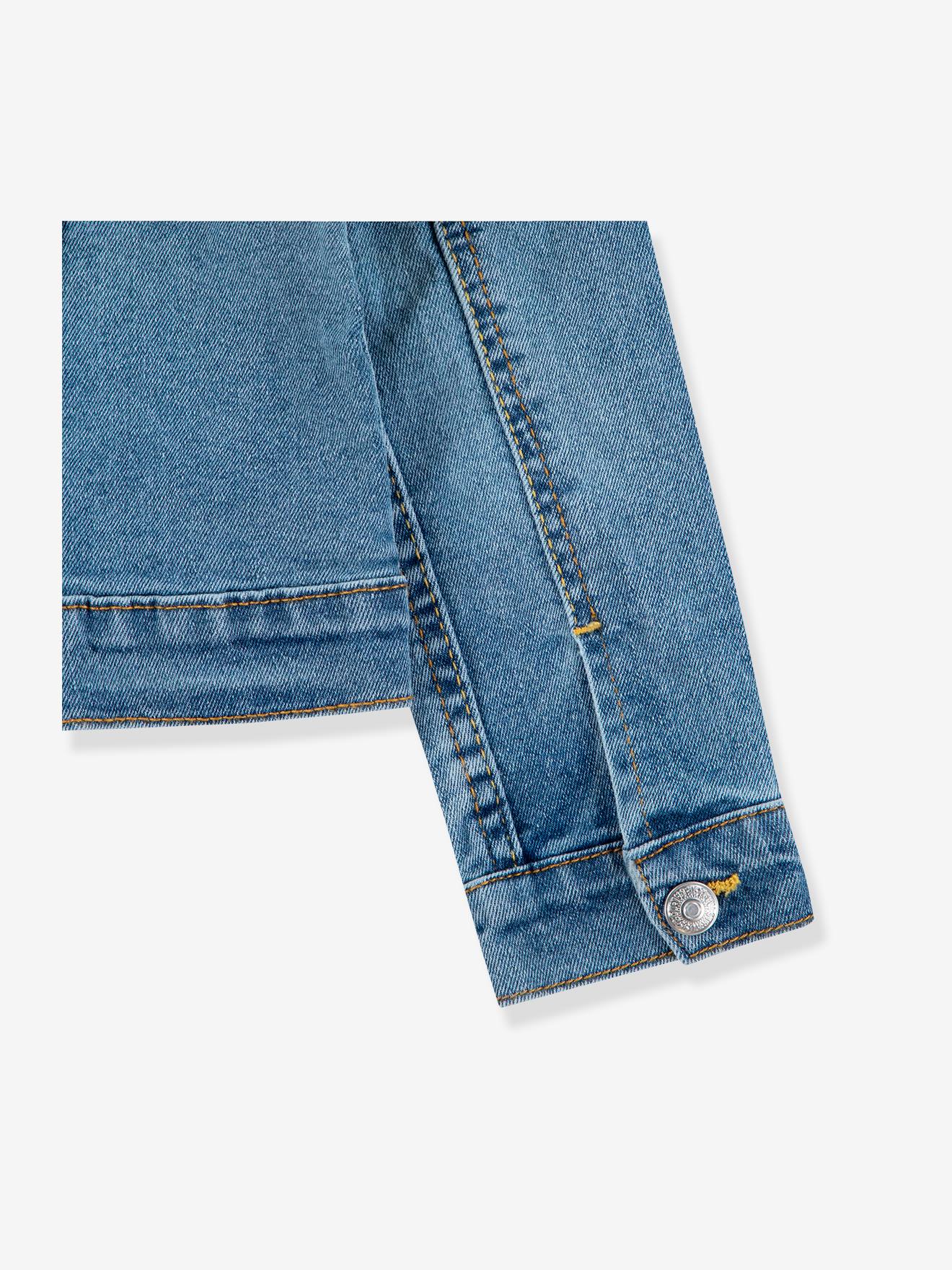 Veste Levi's Fille En Denim Extensible - Taille L (10/12 Ans) - Couleur Daisy Chain - Fermeture Boutonnée Et Poches - Style Décontracté Et Confortable