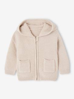 Baby-Trui, vest, sweater-Vest met capuchon en rits van tricot voor baby's