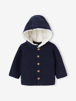 Bébé-Pull, gilet, sweat-Cardigan bébé + capuche amovible doublée sherpa