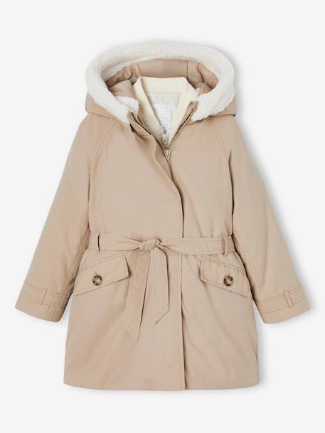 Fille-Manteau, veste-Parka à capuche 3 en1 fille