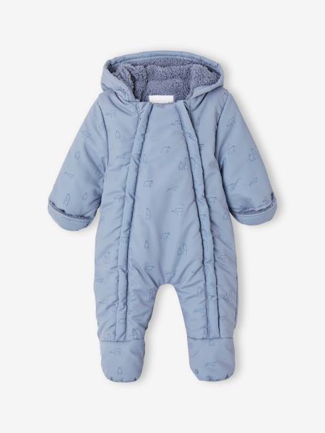 Bébé-Combi-pilote imprimée ours bébé doublée sherpa ouverture double-zip