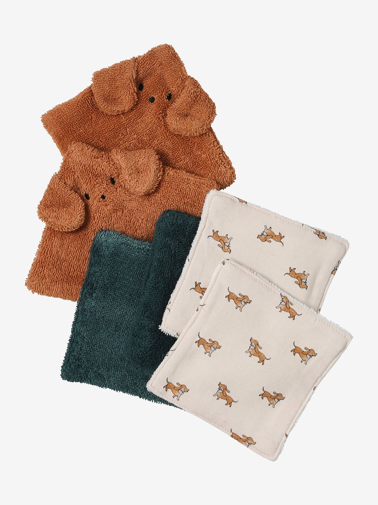 Vertbaudet Set Van 6 Washandjes Mokka
