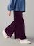 Wijde, fluwelen broek voor meisjes antraciet+bruin+chocoladebruin+grijsblauw+kaki+pruim+rozen+zachtpaars - vertbaudet enfant 