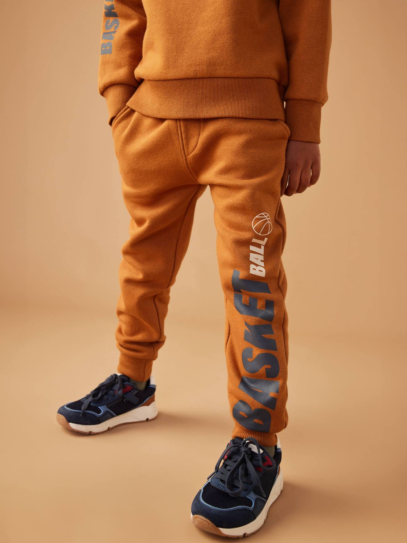 Vertbaudet Joggingbroek Voor Jongens Maxi Typo Hazelnoot