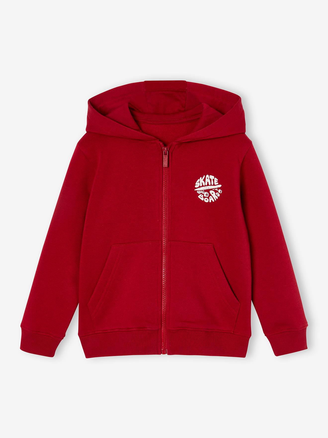 Vertbaudet Jongenssweater Met Rits En Capuchon Basics Rood