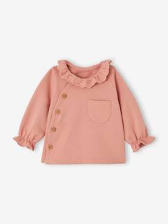 Bébé-Pull, gilet, sweat-Sweat col brodé bébé fille personnalisable