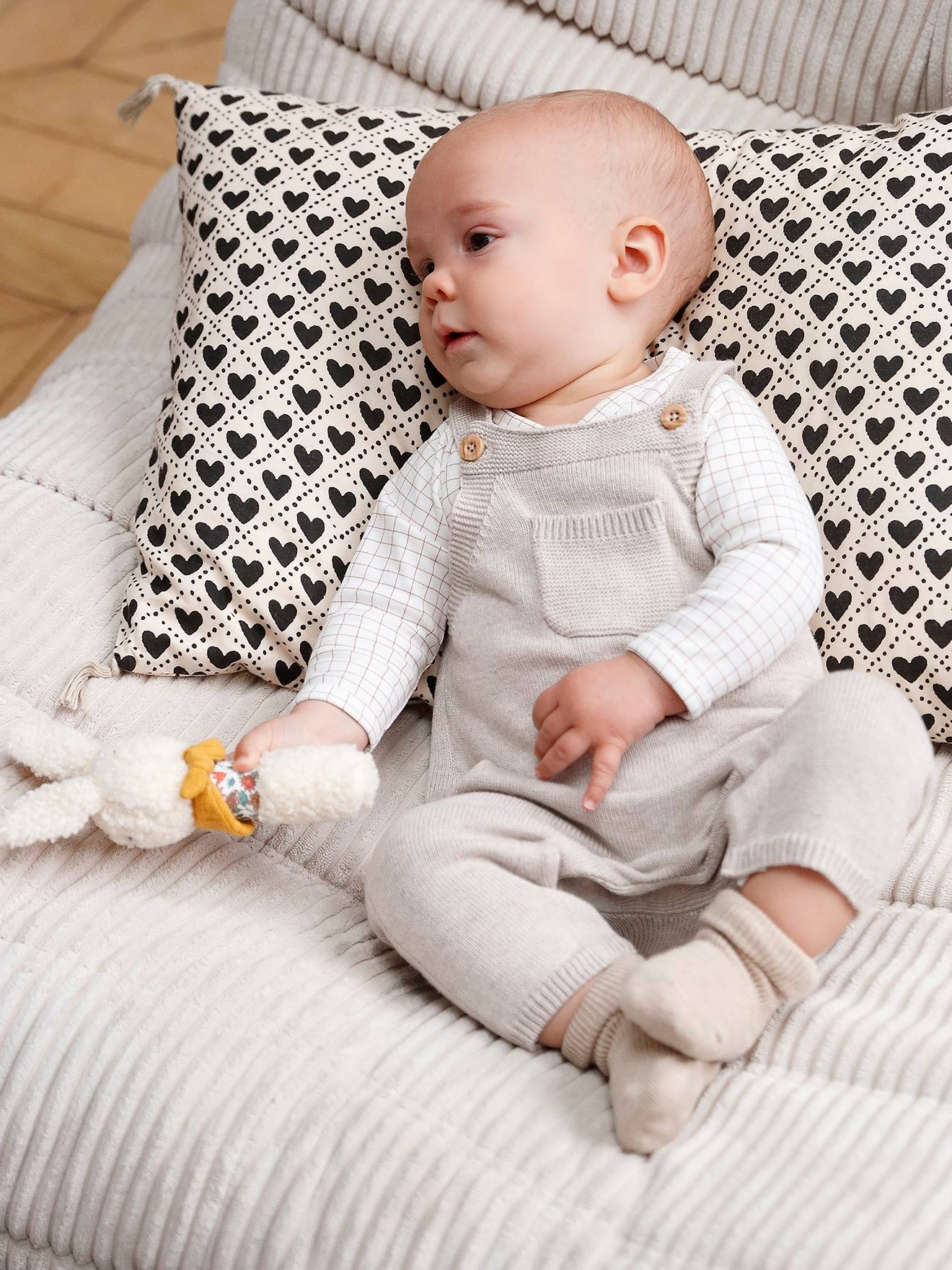 Vertbaudet Tricot Babytuinbroek Gemêleerd Beige