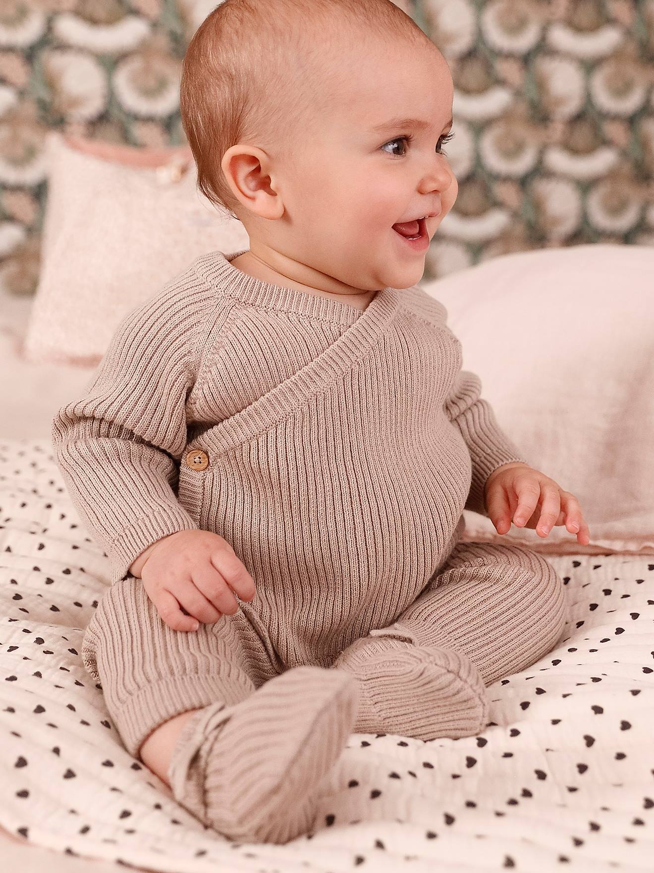 Vertbaudet Brassière Vest Van Tricot Voor Baby's Beige