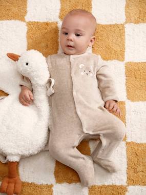 Dors-bien Bébé Animal En Velours Gris Chiné - VERTBAUDET - Taille Naissance 50 Cm