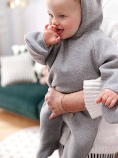Baby- Overall met capuchon van wol voor baby's met offset opening