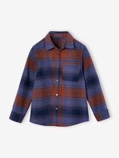 Garçon-Chemise-Chemise à carreaux en flanelle garçon