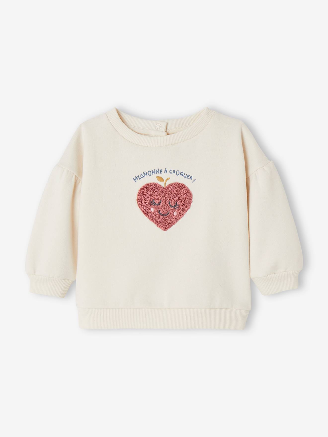 Vertbaudet Babysweater Met Hartjes In Bouclé Ecru