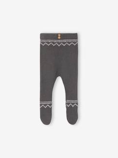 -Broek met voetjes van jacquard tricot baby