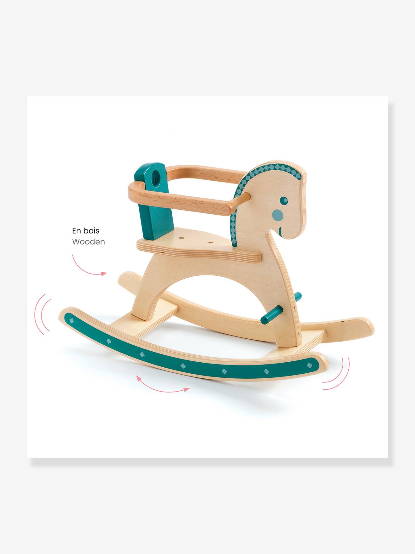 Cheval à Bascule En Bois – Jouet Fait Main – Déco Chambre Enfant