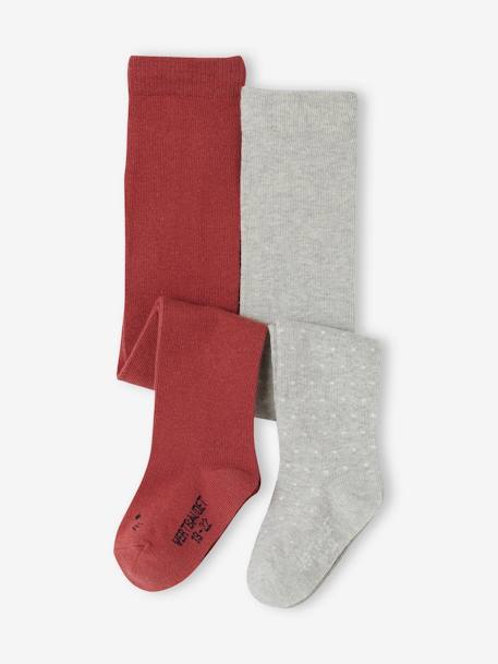Bébé-Lot de 2 paires de collants bébé fille