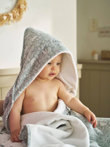 Bébé-Coffret Cape de bain personnalisable + Gant de toilette DANS LES BOIS