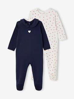 Bébé-Pyjama, surpyjama-Lot de 2 pyjamas bébé fille "coeurs" bébé naissance