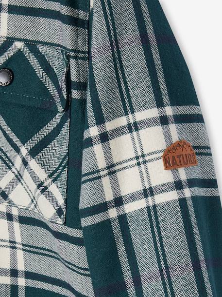Chemise à carreaux garçon doublée sherpa carreaux vert - vertbaudet enfant 