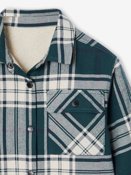 Chemise à carreaux garçon doublée sherpa carreaux vert - vertbaudet enfant 