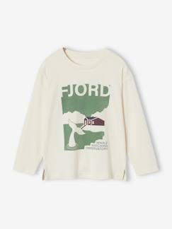 Jongens-T-shirt, poloshirt, souspull-T-shirt-T-shirt voor jongens met Fjord-motief met lange mouwen