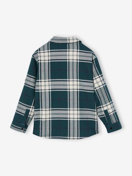 Chemise à carreaux garçon doublée sherpa carreaux vert - vertbaudet enfant 