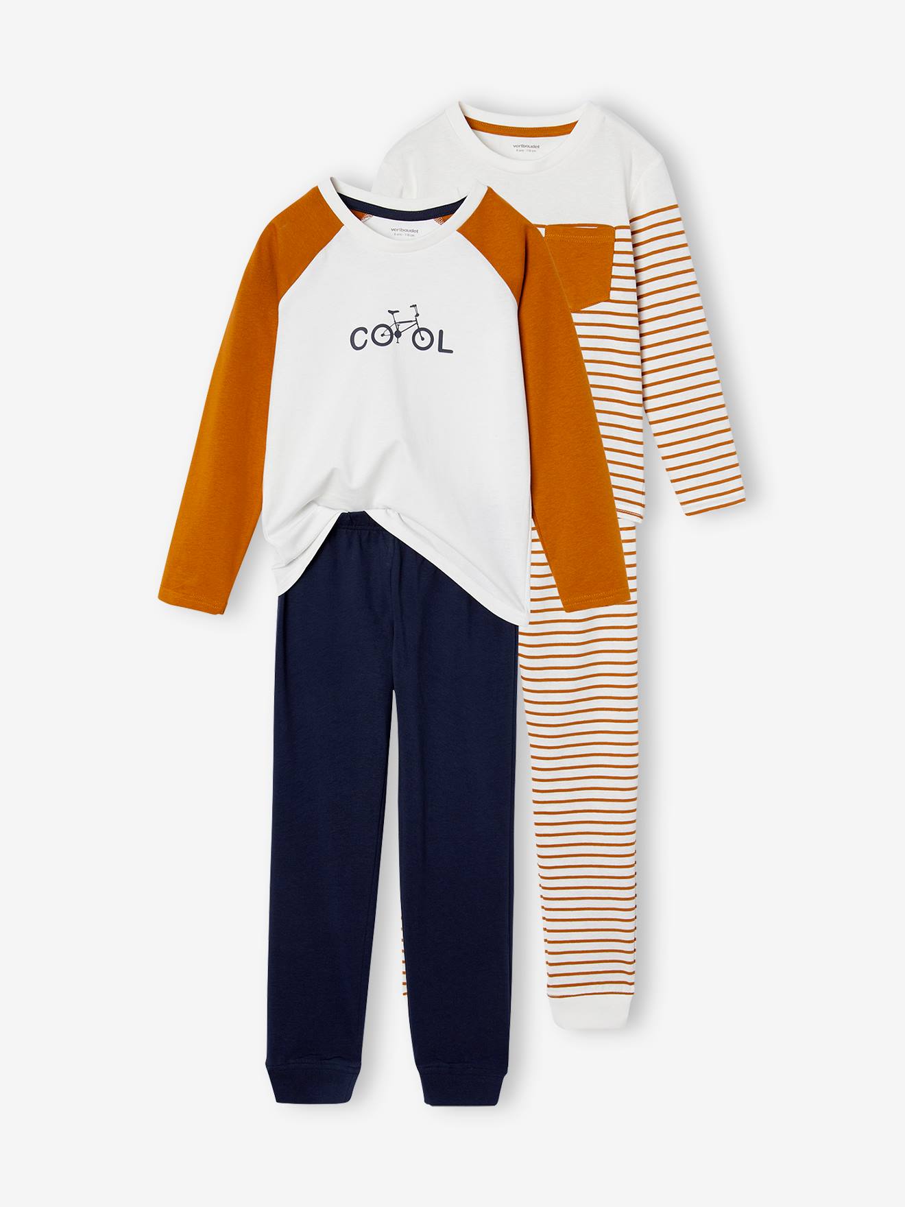 Vertbaudet Set Van 2 "coole" Pyjamabroeken Voor Jongens Karamel