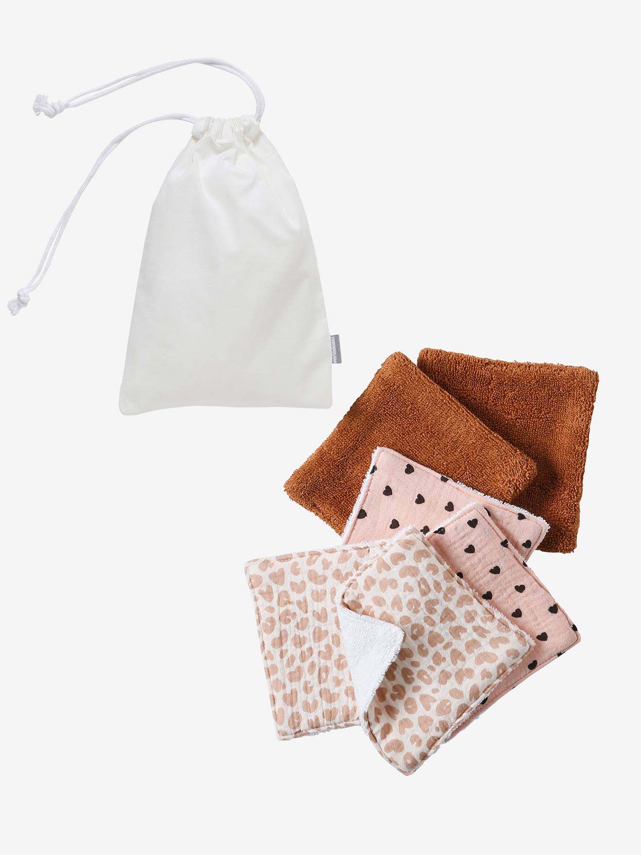 Vertbaudet Set Van 6 Washandjes Hazelnoot