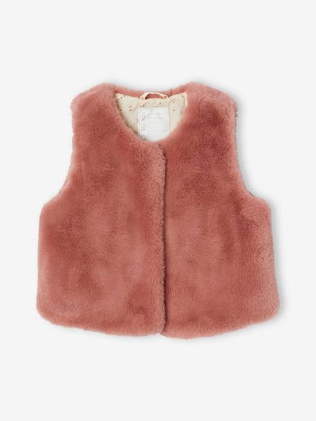 Fille-Manteau, veste-Gilet sans manches imitation fourrure fille