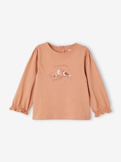 Baby-T-shirt, coltrui-T-shirt blouse met vogelmotief baby's van biokatoen