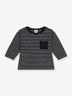 Baby-T-shirt, coltrui-Katoenen baby-T-shirt met lange mouwen van jersey PETIT BATEAU